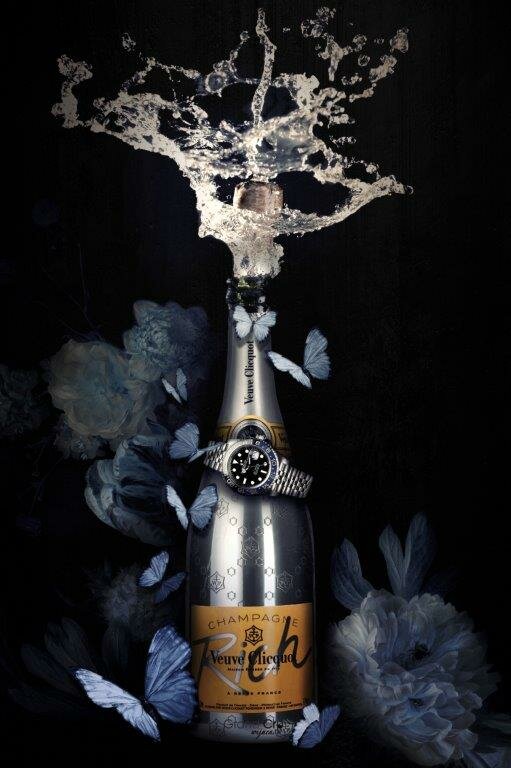 GINVI artgallery brut Veuve rolex rolexart champagneart Epoxykunst resinwallart modernekunst modernart asianart HotelChique
