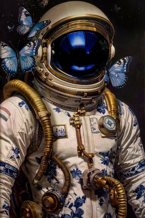 astronaut schilderij, delfts blauw kunstwerk, kunst astronaut met vlinders, uniek schilderij met goud, ginvi art gallery, kunst kopen rotterdam, kunstwerk met epoxy, astronauten kunst, moderne kunst met klassiek tintje, kunst met vlinders, kunst delft blauw, wanddecoratie met karakter, originele kunst kopen, schilderij met kompas, kunst met rotterdam, kunst kopen Rotterdam, schilderij Rotterdam, kunst Capelle aan den IJssel, kunst Barendrecht, kunstwerk Nesselande, schilderij kopen Zuid-Holland, kunst Delft, kunst Den Haag, kunstwerk Gouda, kunst kopen Ridderkerk, moderne kunst Zuid-Holland, kunstgalerie Rotterdam, unieke kunstwerken Nederland