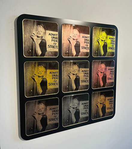 Marilynmonroe Monroe popart  Goldleaf Bladgoud Goudenkunstwerk Goudschilderij luxekunst handgemaakt limitededition 3Dkunstwerk 3Dschilderij