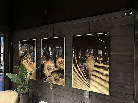 coralart Nautischschilderij structuurschilderij 3dschilderij rijk 3dkunstwerk 3dkunst 3dwallart  schelpenkunst shelvesart  Goldleaf Bladgoud Goudenkunstwerk Goudschilderij luxekunst handgemaakt limitededition