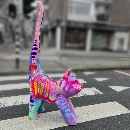 statue, artsttuatue, kunstbeeld, urbanart, streetart, limitededition, uniekkunstwerk, grootkunstbeeld katbeeld, catstatue