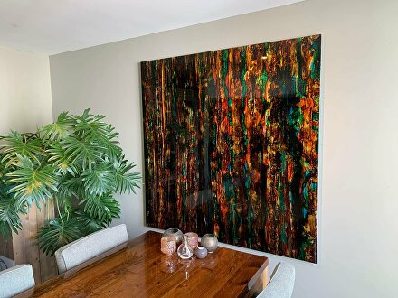 luxe kunstwerk luxekunst abstractkunstwerkhandgemaaktekunst handgemaaktkunstwerk kunstopmaat ginviartgallery warmekleuren abstractschilderij