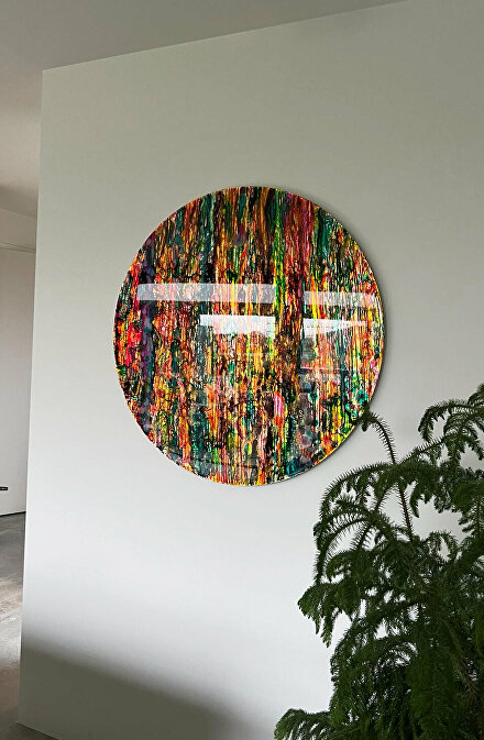 rond luxe kunstwerk luxekunst abstractkunstwerkrond handgemaaktekunst handgemaaktkunstwerk kunstopmaat ginviartgallery