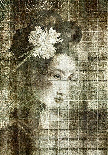 geisha kunstwerk kopen, Apien schilderij, oosterse wanddecoratie, hotel chique schilderij, serene kunst aan de muur, Japans geïnspireerde kunst, luxe kunstwerk Capelle aan den IJssel, schilderij Alexandrium, kunst kopen Rotterdam, GINVI Barendrecht kunstgalerie