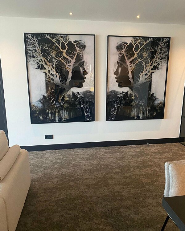 abstract art, mixed media art, contemporary art, female portrait painting, textured artwork, epoxy art, gold leaf art, luxury wall art, modern wall decor, statement artwork, large wall art, modern abstract portrait, gallery art, expressive painting, layered textures, impasto painting, modern art with gold, luxury interior art, contemporary wall art, high-end art, unique art piece