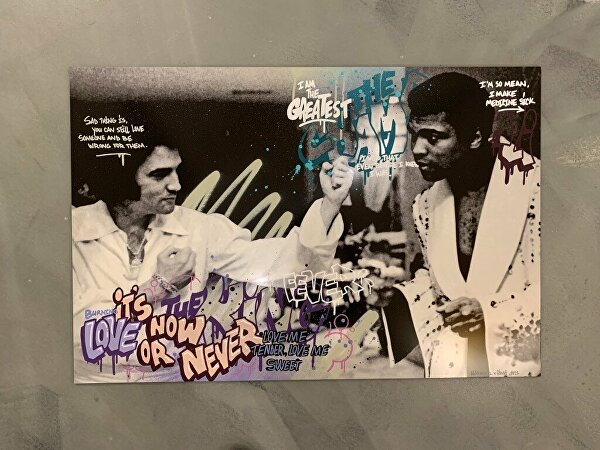 Elvis Elvispresley Muhammad Ali MuhammadAli Elvis ElvispresleyenMuhammadAli artprint graffitiart modernart artgallery rotterdamart