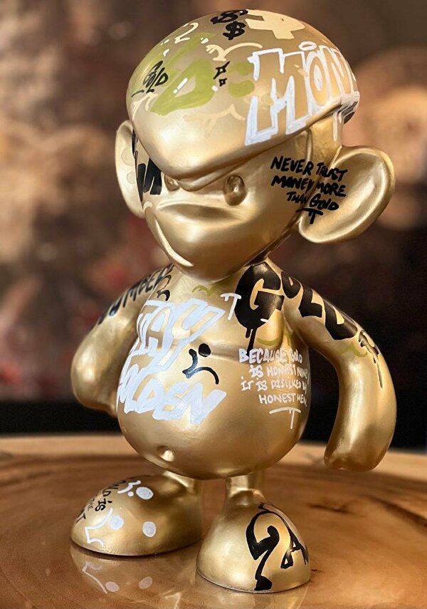 Binkie, parijs, maison&objet art mlf gallery van dyson artwork statue artstatue kunstbeeld goudenbeeld