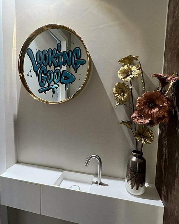 pmp pmpfurniture spiegel goud graffitiart graffititag vandyson bluegraffiti graffitiartwork mirrorart