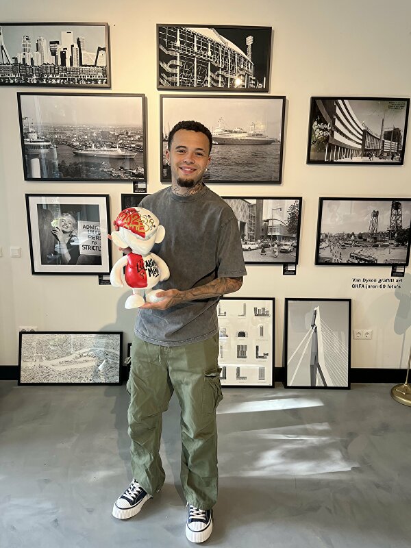 Binkie, Feyenoord, hartman, Quilindschy Hartman, kunst op maat, graffiti art, ginvi, artgallery, luxe inlijstingen