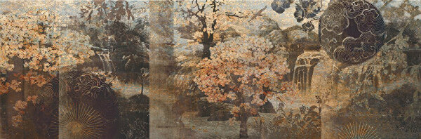 muurbehang naadloosbehang colorfulleaves naturewallpaper bladerenbehang tropicalwallpaper maatwerk kunstopmaat graffitiart custommadeart