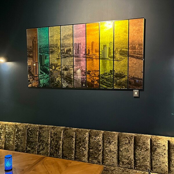 strokenkunstwerk taats skyline 010 3dschilderij rijk 3dkunstwerk 3dkunst 3dwallart  skylinekunstwerk rotterdamkunst Goldleaf Bladgoud Goudenkunstwerk Goudschilderij luxekunst handgemaakt limitededition