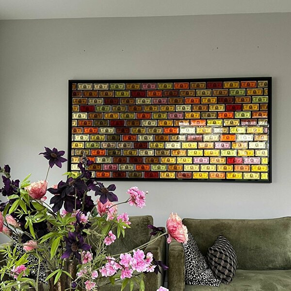 goudendllars dollarschilderij luxedollarkunstwerk 3dkunstwerk 3dkunst 3dwallart  dollarkunst kunstwerkdollar dollarschilderij  Goldleaf Bladgoud Goudenkunstwerk Goudschilderij luxekunst handgemaakt limitededition
