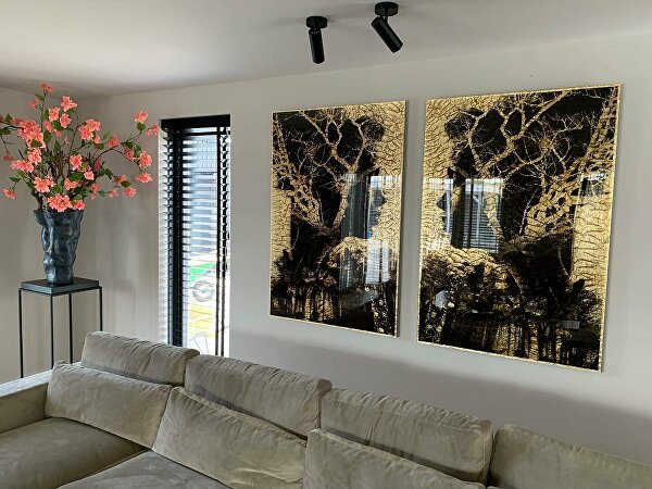 Treeveins goldengirls goldleafwoman  3dschilderij rijk 3dkunstwerk 3dkunst 3dwallart  voetballer  soccerart Goldleaf Bladgoud Goudenkunstwerk Goudschilderij luxekunst handgemaakt limitededition