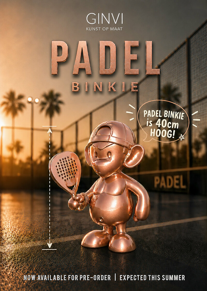 padel binkie, binkie beeldje, metallic rosé beeldje, rosé gouden beeldje, padel cadeau, cadeau voor padel liefhebber, luxe padel accessoire, designer beeldje, collectible art toy, custom binkie, ginvi binkie, padel decoratie, sport beeldje, kunst beeldje, rosé metallic sculptuur, exclusief beeldje, limited edition beeldje, urban art toy, luxe woonaccessoire, modern kunstbeeld, padel speler cadeau, giftbox beeldje, trendy beeldje, premium collectible, kunst voor sportliefhebbers, rosé goud decoratie, art toy nederland, unieke padel gadget, design beeldje, rotterdam design, ginvi kunst op maat, padel lifestyle, moderne sculptuur, metallic art toy, handgemaakt beeldje, exclusief cadeau, luxe bureau decoratie, high end decoratie, padel fan cadeau, sportieve woondecoratie